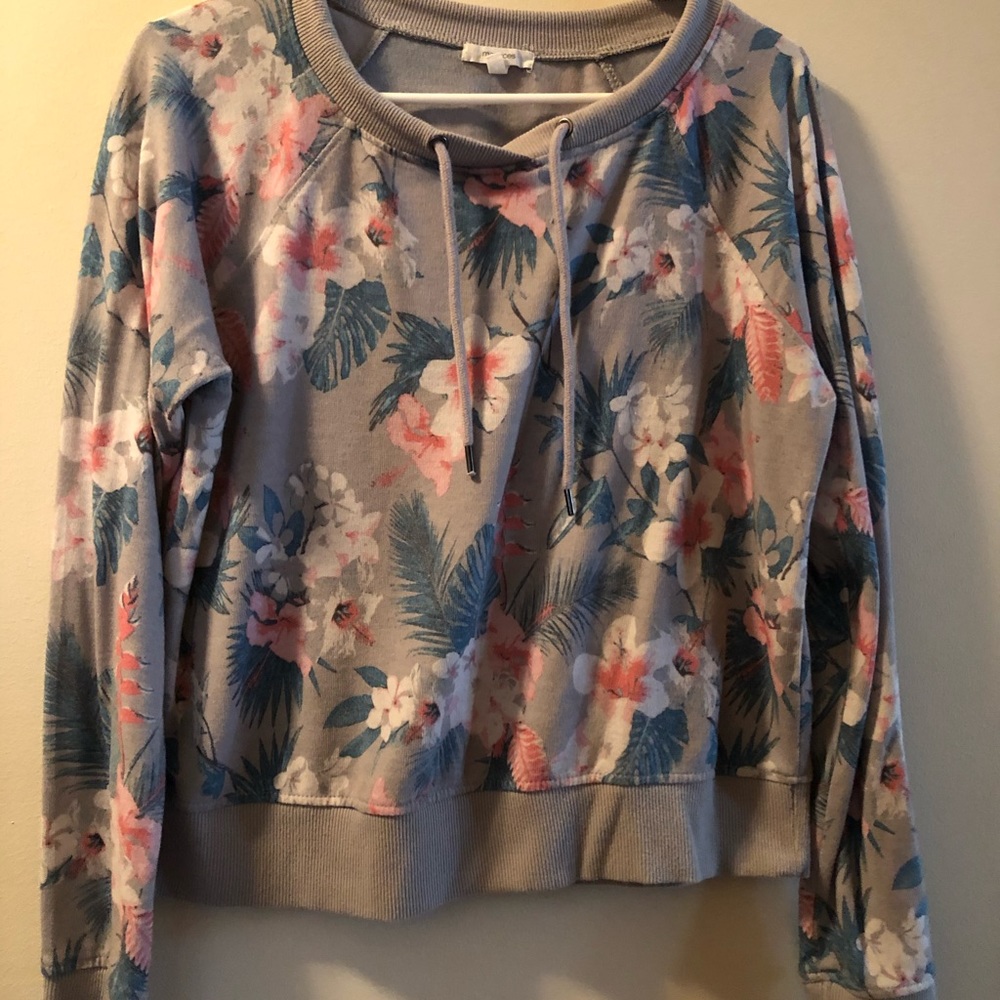 Cropped floral sweatshirt